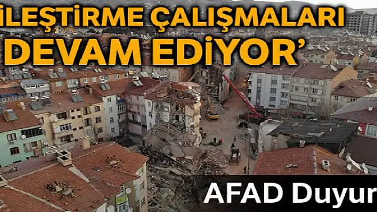 AFAD: Elazığ ve Malatya'da iyileştirme çalışmaları devam ediyor
