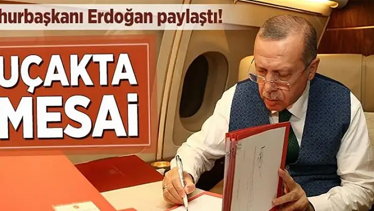 Erdoğan yoğun mesaisini sosyal medya hesabı üzerinden paylaştı.