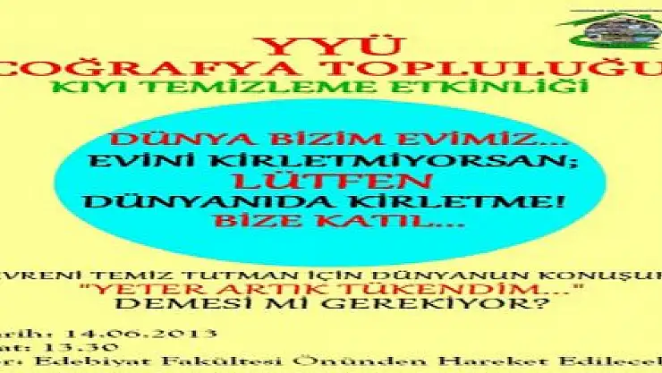 YYÜ'DE KIYI TEMİZLİĞİ YAPILACAK