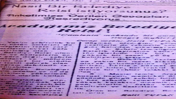 VANSESİ 63 YIL ÖNCE ARZULANAN BELEDİYE BAŞKANI İSTİYOR
