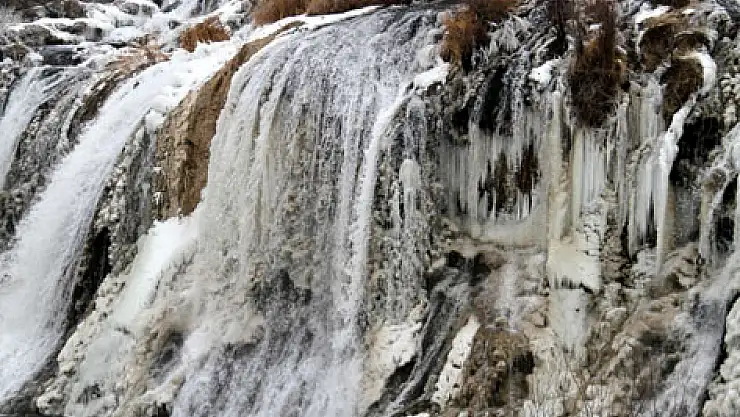 Muradiye Şelalesi Buzla Kaplandı