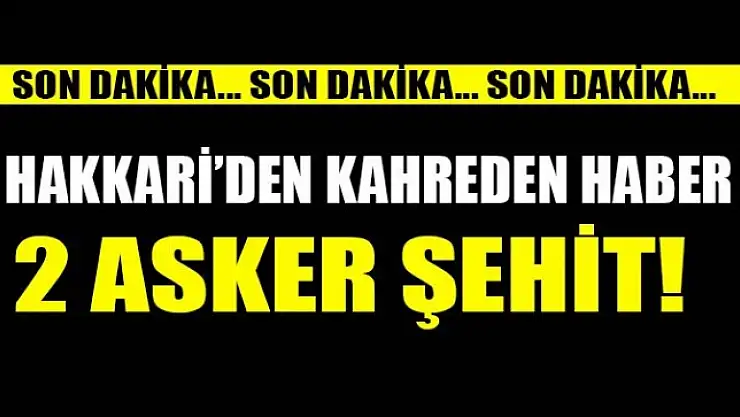 Yüksekova'da patlama: 2 şehit 2 yaralı