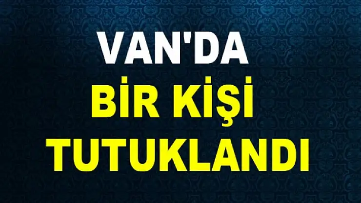 VANDA BİR KİŞİ TUTUKLANDI