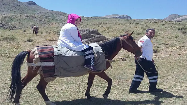 Sağlık ekipleri at sırtında doğum hastasına ulaştı