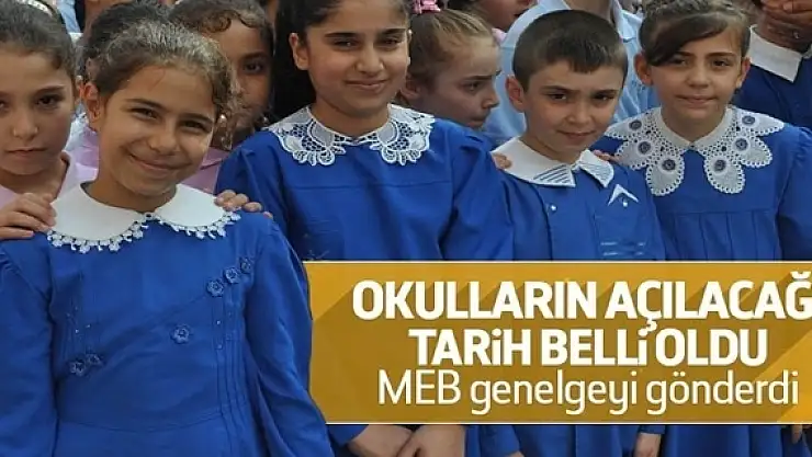 MEB okulların açılacağı tarihi açıkladı