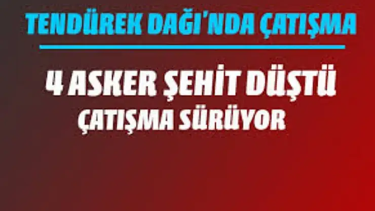 Tendürek Dağı'nda çatışma: 4 şehit