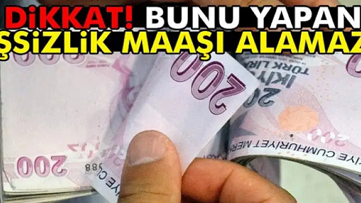 Dikkat! Bunu yapan işsizlik maaşı alamaz