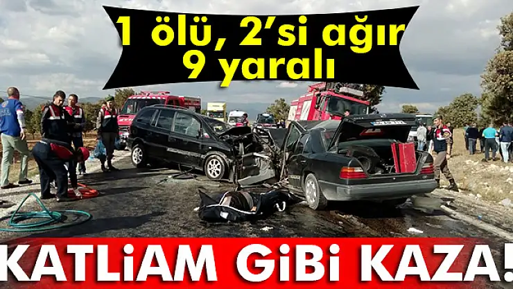 Uşakta trafik kazası 1 ölü, 9 yaralı