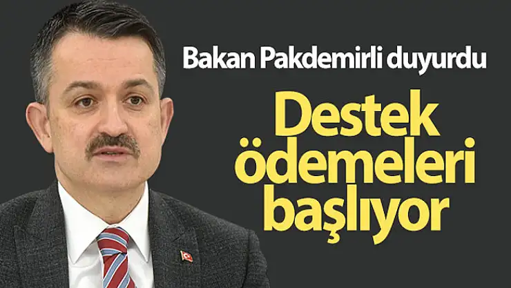Bakan Pakdemirli: '140 milyon liralık destek bugün hesaplara aktarılacak'