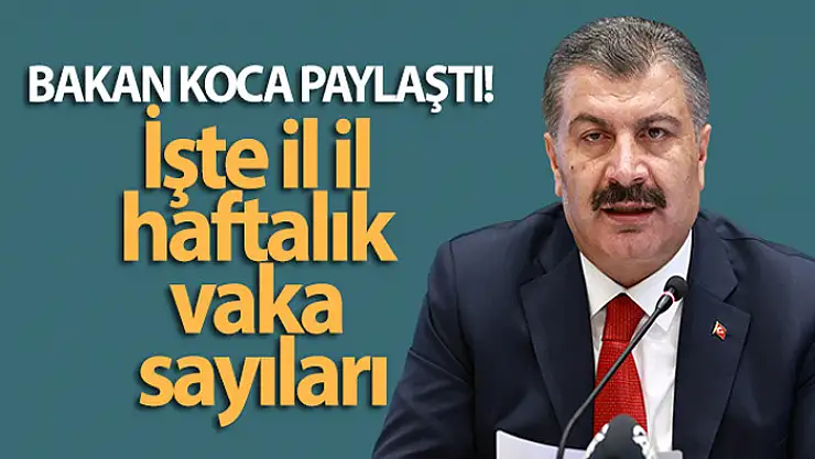 Bakan Koca paylaştı! İşte il il haftalık vaka sayıları