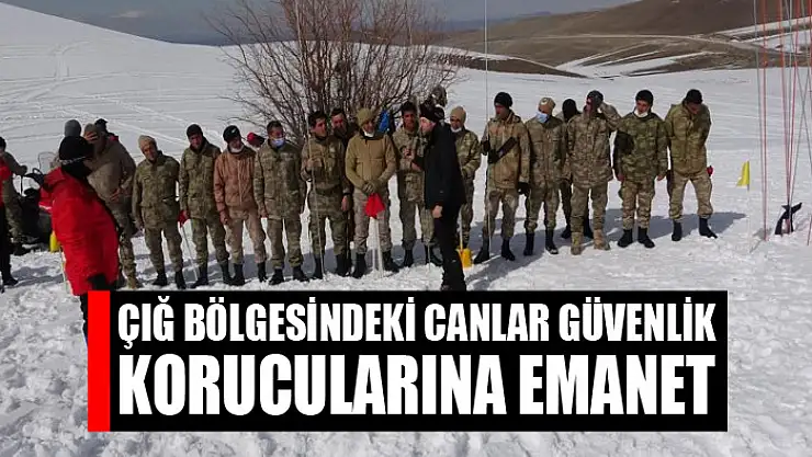Çığ bölgesindeki canlar güvenlik korucularına emanet