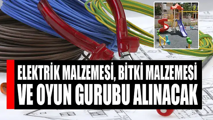 Elektrik malzemesi, bitki malzemesi ve oyun gurubu alınacak