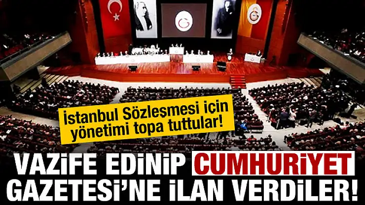Galatasaraylı üyeler İstanbul Sözleşmesi için ilan verdi!