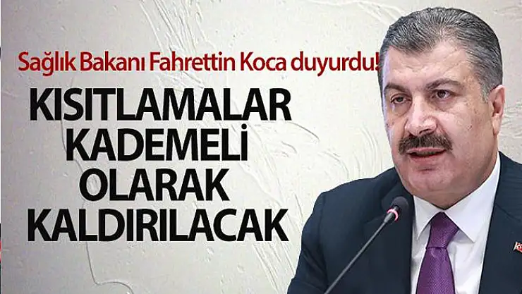 Sağlık Bakanı Fahrettin Koca duyurdu! Kısıtlamalar kademeli olarak kaldırılacak