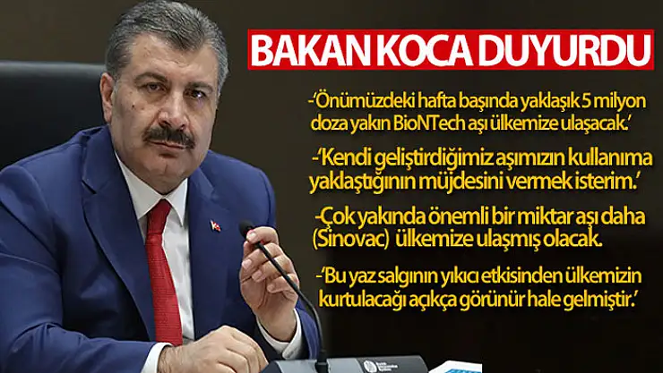 Sağlık Bakanı Koca'dan önemli açıklamalar