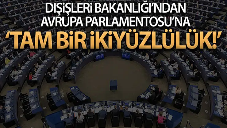 Dışişleri Bakanlığından AP'ye sert tepki: 'Tam bir ikiyüzlülük'