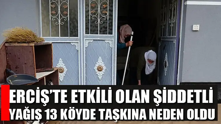 Erciş'te etkili olan şiddetli yağış 13 köyde taşkına neden oldu