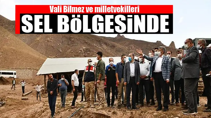 Vali Bilmez ve milletvekilleri sel bölgesinde