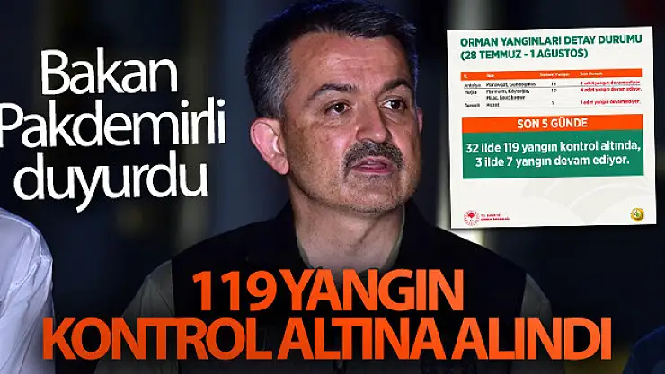 Tarım ve Orman Bakanı Bekir Pakdemirli yangınlarla ilgili son verileri açıkladı!