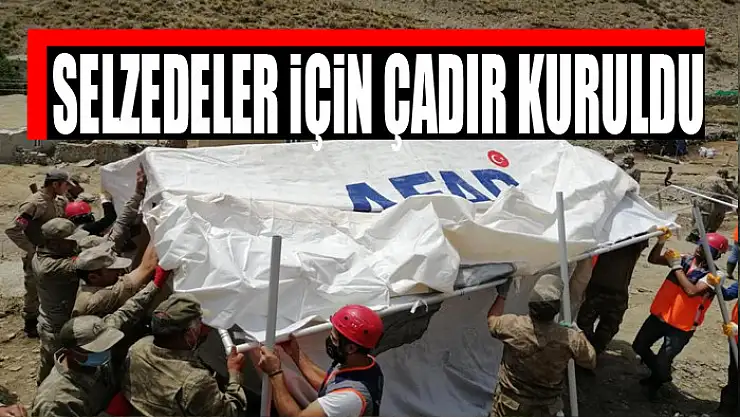 Başkale'de selzedeler için çadır kuruldu