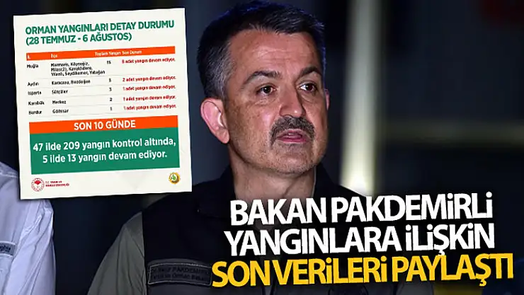 Tarım ve Orman Bakanı Pakdemirli, orman yangınlarına ilişkin son bilgileri paylaştı!