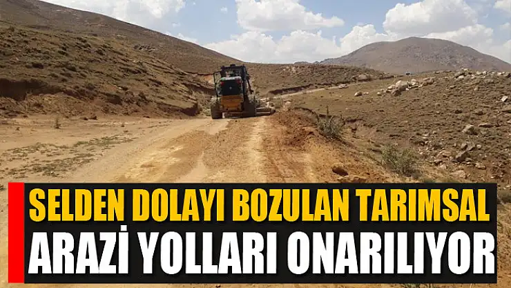 Selden dolayı bozulan tarımsal arazi yolları onarılıyor