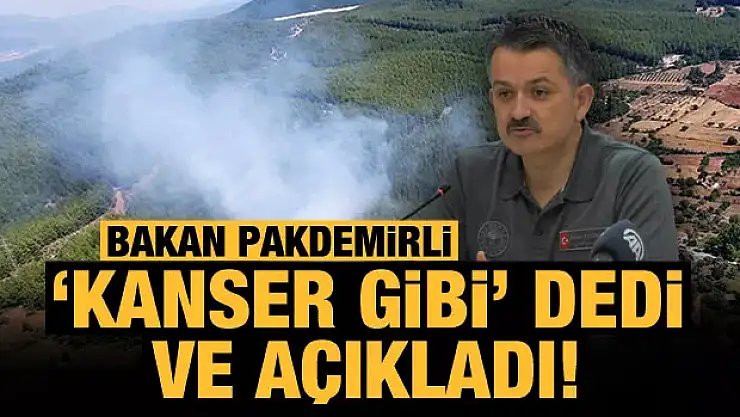 Bakan Pakdemirli 'kanser gibi' dedi ve açıkladı!