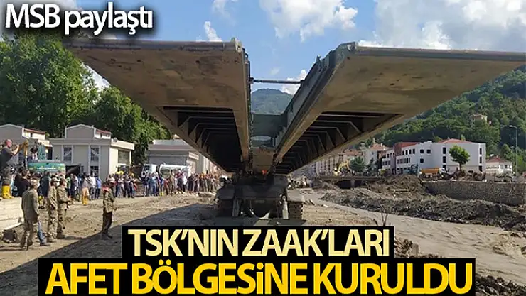 MSB: 'Sinop'ta selden yıkılan köprülerin yerine Yatay Kaydırmalı Zırhlı Araç Aşırma Köprüsü kuruldu'