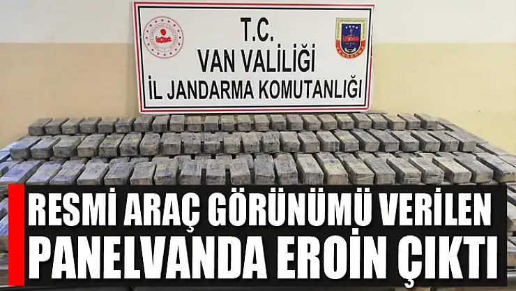 Resmi araç görünümü verilen panelvanda eroin çıktı