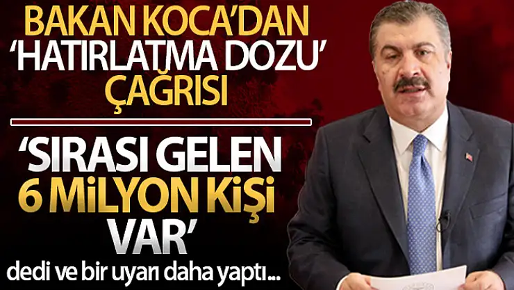 Sağlık Bakanı Koca: 'Aktif vakaların yüzde 90'a yakın bir bölümü aşı olmamış ya da aşısı tamamlanmamış kişiler'