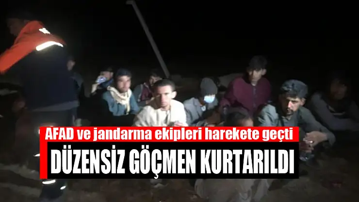 AFAD ve jandarma ekipleri harekete geçti Düzensiz göçmen kurtarıldı