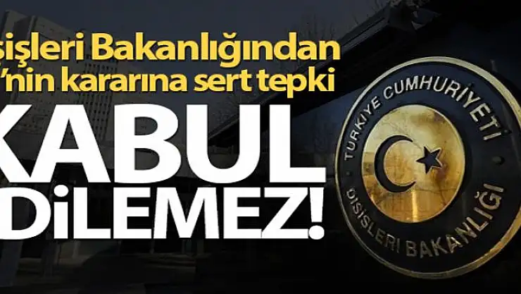 Dışişleri Bakanlığı: 'AP'nin Doğu Akdeniz tavsiye kararı birçok yönüyle kabul edilemez'
