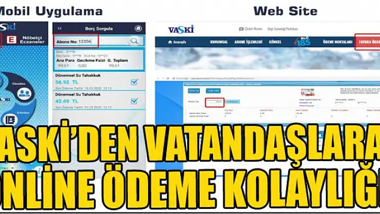 VASKİ'den vatandaşlara online ödeme kolaylığı