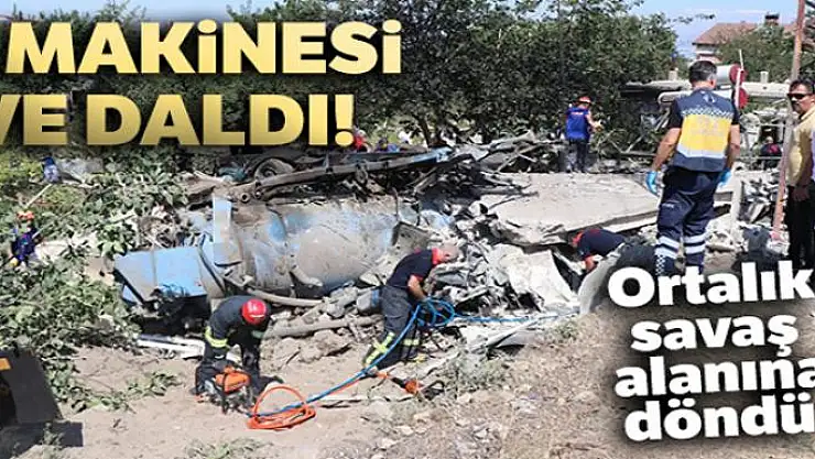 Kamyonun çarptığı müstakil ev yıkıldı