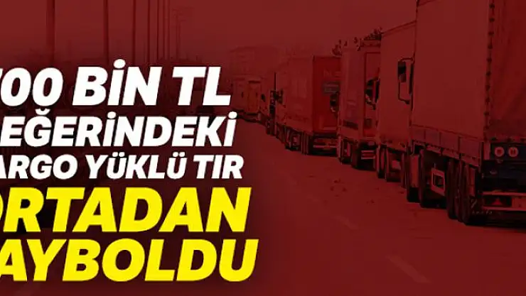 700 bin TL değerinde kargo ürünleri yüklü tır ortadan kayboldu