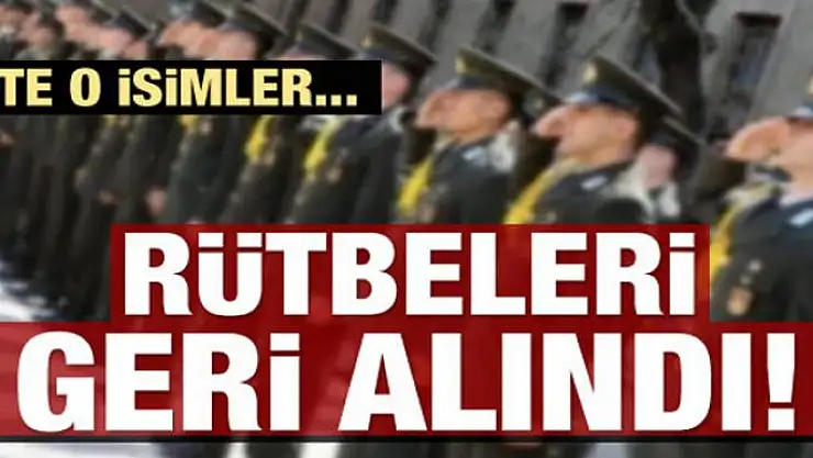 KHK ile rütbeleri geri alındı!