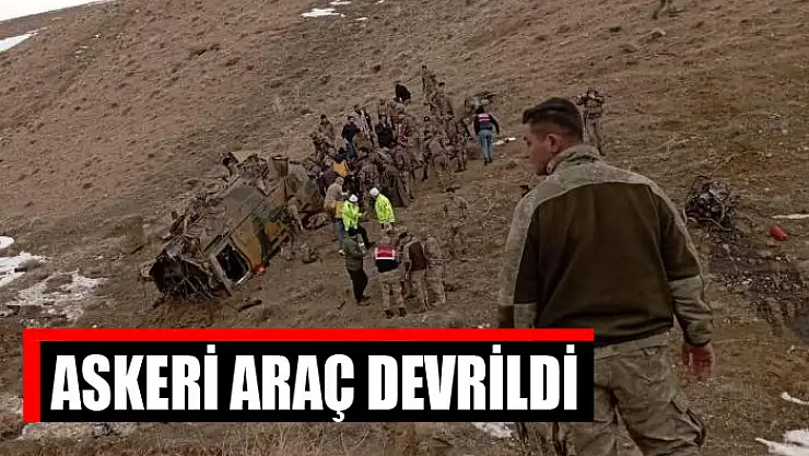 Askeri araç devrildi