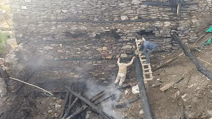 Bahçesaray'da odunluk yangını korkuttu