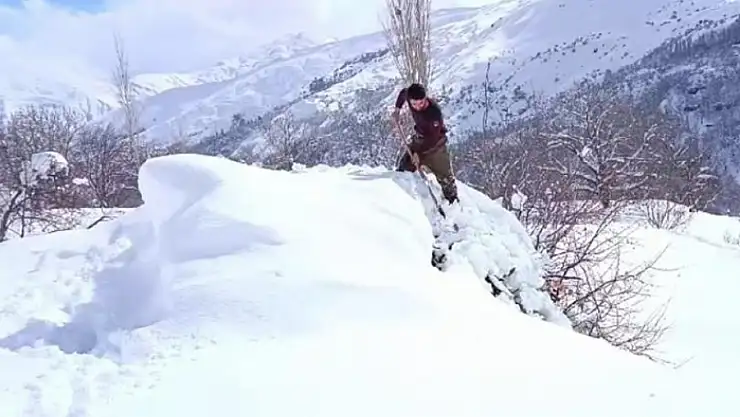 Bahçesaray'da zorlu kış mesaisi