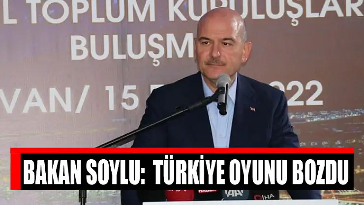 Bakan Soylu:  Türkiye oyunu bozdu