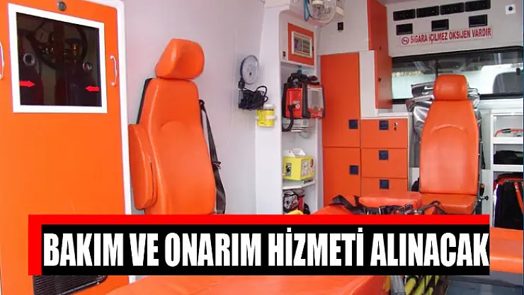 Bakım ve onarım hizmeti alınacak