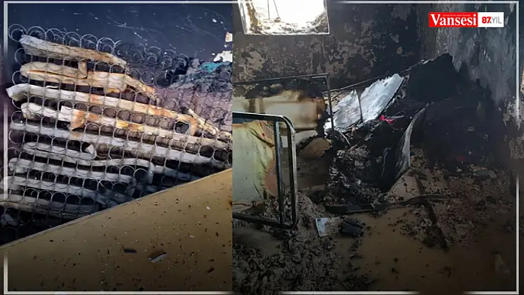 Başkale'de ev yangını