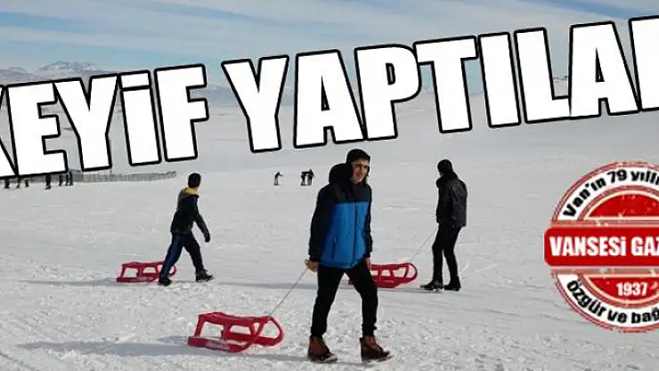 Çocukların kayak keyfi