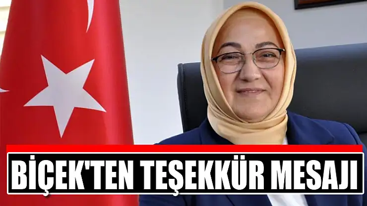 Biçek'ten teşekkür mesajı