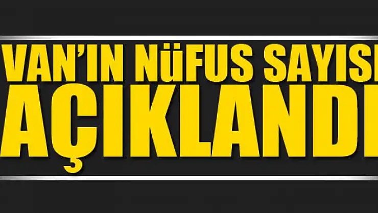 Van'ın nüfus sayısı açıklandı