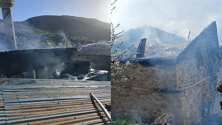 Camide çıkan yangın eve sıçradı
