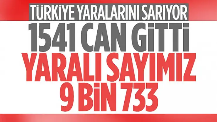 Cumhurbaşkanı Yardımcısı Oktay: Toplamda 1541 vatandaşımız hayatını kaybetti