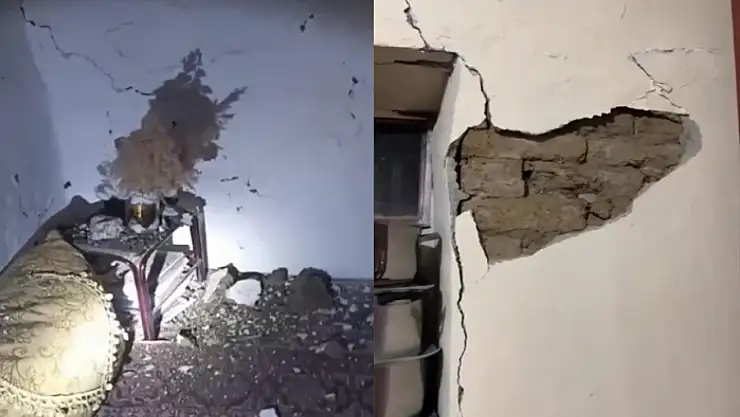 Deprem sonrası evlerde çatlaklar oluştu