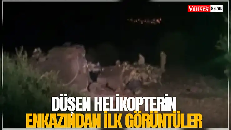 Düşen helikopterin enkazından ilk görüntüler