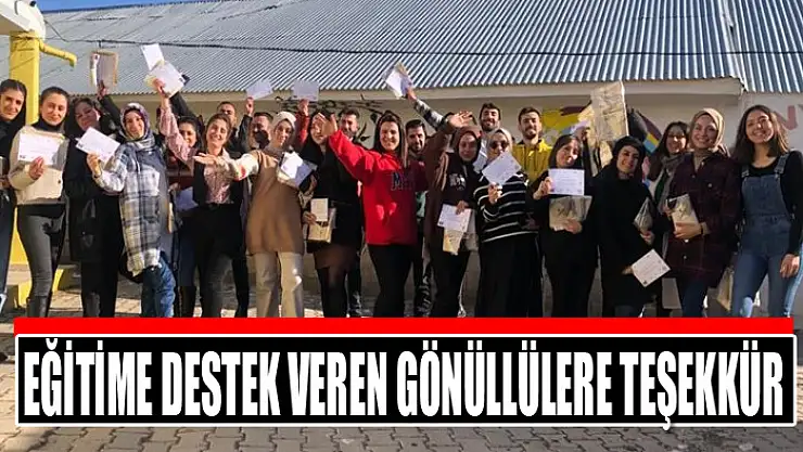Eğitime destek veren gönüllülere teşekkür